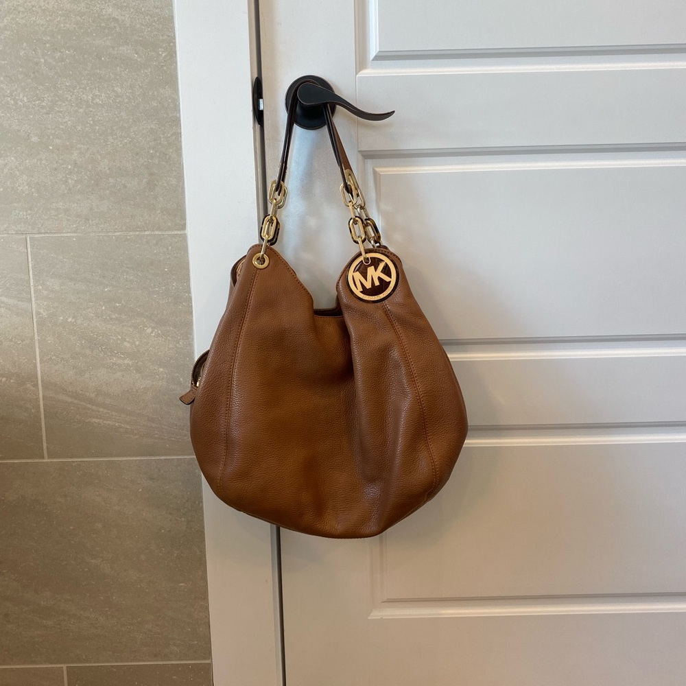 Michael Kors large tan leather bag